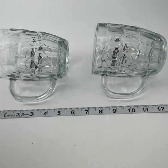 Cheers Of Boston Set Of 2 Dimpled Clear Glass Beer Barrel Mugs - Picture 6 of 6